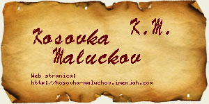 Kosovka Maluckov vizit kartica